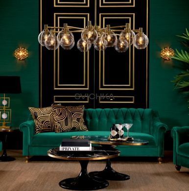 Підвісний світильник Eichholtz Chandelier Selva 111974, Золотий, Золотий, Прозорий