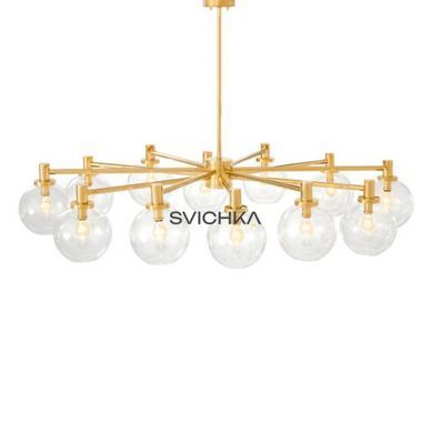 Підвісний світильник Eichholtz Chandelier Selva 111974, Золотий, Золотий, Прозорий