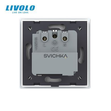 Радіокерована (дистанційна) розетка з пультом LIVOLO, біла, з заземленням та захисними шторками, керування зі смартфона, Alexa, Google Home, 16А 230В (VL-M7FCTC16AZ2-2WP/VL-XR006)
