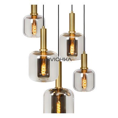 Підвісний світильник Lucide JOANET &Oslash; 66 cm 5xE27 Smoke Grey, Smoke Grey, Димчатий