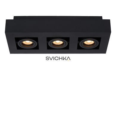 Потолочный точечный светильник Lucide XIRAX LED Dim to warm GU10 3x5W 2200K/3000K Black
