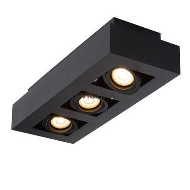 Потолочный точечный светильник Lucide XIRAX LED Dim to warm GU10 3x5W 2200K/3000K Black