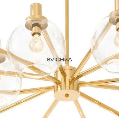 Підвісний світильник Eichholtz Chandelier Selva 111974, Золотий, Золотий, Прозорий