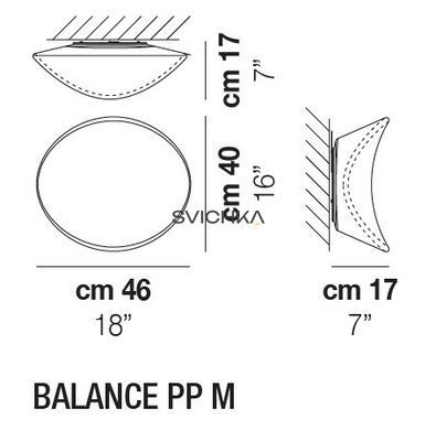 Настінно-стельовий Vistosi BALANCE PP M, Білий