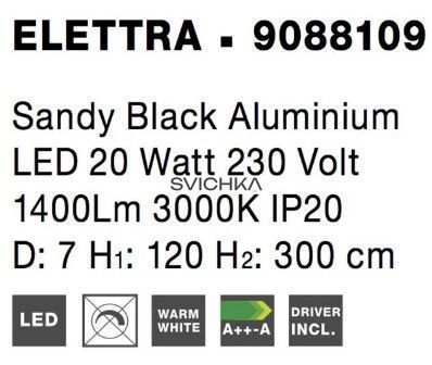 Підвісний світильник на розтяжці Nova luce ELETTRA L, Black
