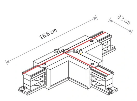 Соединитель Т-образный для 3-х фазной трековой системы Nowodvorski CTLS Power T Connector Right 2