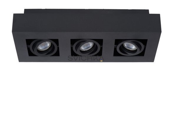 Потолочный точечный светильник Lucide XIRAX LED Dim to warm GU10 3x5W 2200K/3000K Black