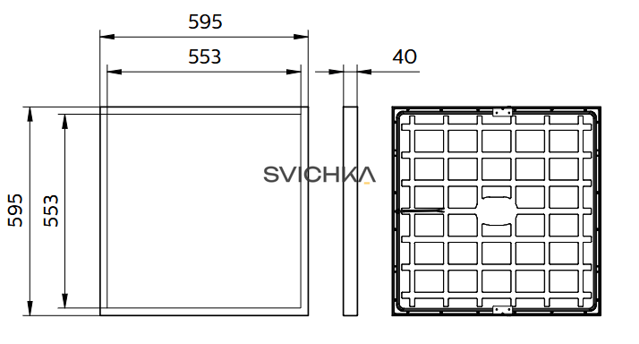 Накладной светильник Philips Ledinaire SM065C, 600Х600 мм, 4000К