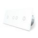 Умный сенсорный ZigBee выключатель 4 сенсора (1-2-1) Livolo белый стекло (VL-C701Z/C702Z/C701Z-11)
