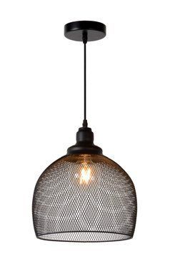Підвісний світильник Lucide MESH &Oslash; 28 cm 1xE27 Black, BLACK, Чорний, Чорний