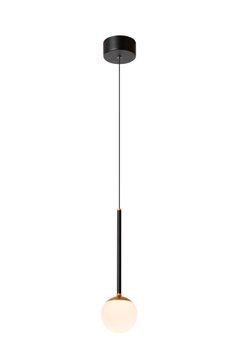 Підвісний світильник Lucide CALINA &Oslash; 9,9 cm LED Dim. 1x9W 2700K Black, BLACK, Чорний, Опал, Опал