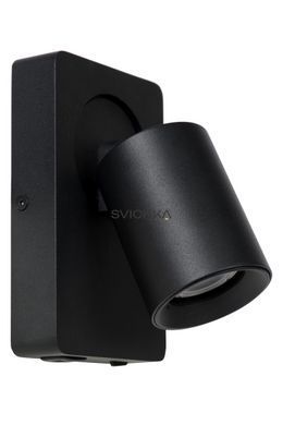 Бра Lucide NIGEL LED Dim to warm GU10 1x5W 2200K/3000K With USB charging point Black, BLACK