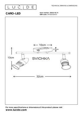 Потолочный точечный светильник Lucide CARO LED LED GU10 2x5W 2700K White