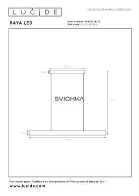 Подвесной светильник Lucide RAYA LED LED Dim. 1x36W 2700K Black