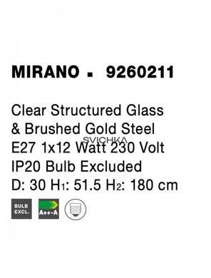 Подвесной светильник Nova luce MIRANO 1 M Gold