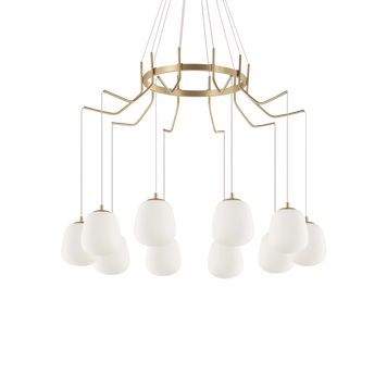 Підвіс (люстра) Ideal Lux KAROUSEL SP10, Білий; Латунь, Білий, Латунь, Латунь, Білий