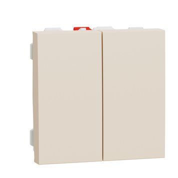 Переключатель 2-клавишный 2 x схема 6, 10А, 2 модуля Schneider Electric Unica New