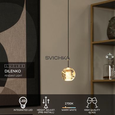 Подвесной светильник Lucide DILENKO &Oslash; 14 cm LED 1x4,2W 2700K Matt Gold / Brass