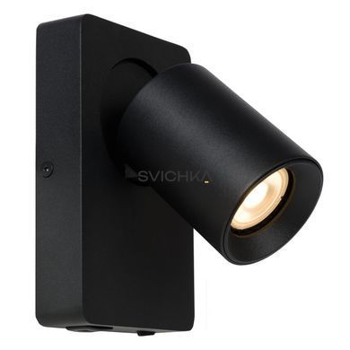 Бра Lucide NIGEL LED Dim to warm GU10 1x5W 2200K/3000K With USB charging point Black, BLACK