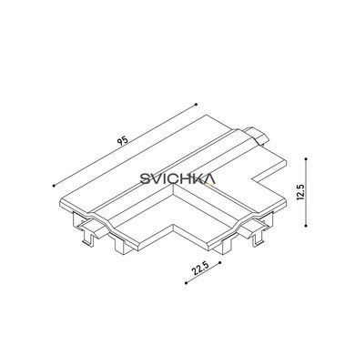Заглушка для Т-подібного з`єднання для врізного треку KLOODI KDTR-RL264 WH, біла, Білий