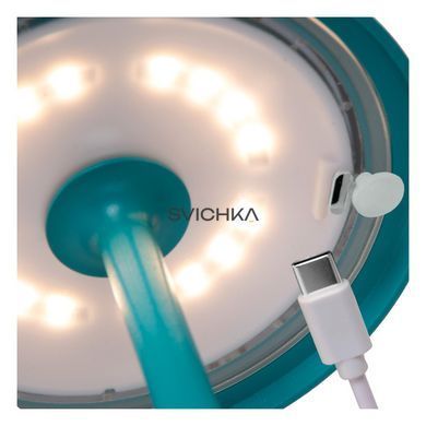 Акумуляторна настільна лампа для дому та вулиці Lucide JOY Battery pack/batteries &Oslash; 12 cm LED Dim. 1x1,5W 3000K IP54 Turquoise, Turquoise