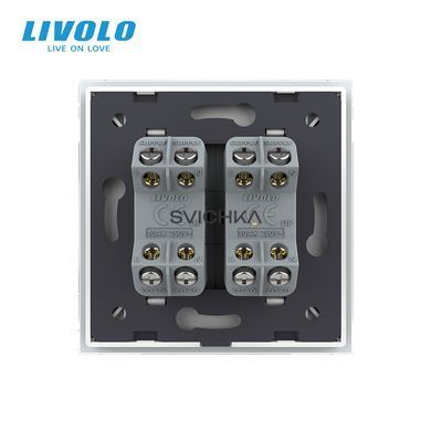 Двоклавішний перехресний вимикач Livolo білий (VL-C7FCMM10A-1WP)
