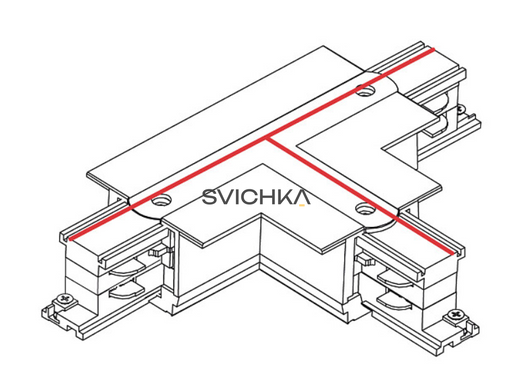 З'єднувач Т-подібний для 3-х фазної трекової системи Nowodvorski 8248 CTLS Recessed Power T Connector Left 1, Black