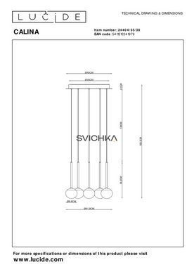 Подвесной светильник Lucide CALINA &Oslash; 42 cm LED Dim. 5x8,2W 2700K Black