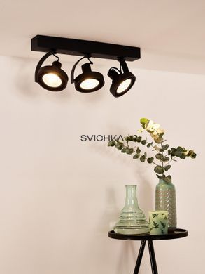Стельовий точковий світильник Lucide DORIAN LED Dim to warm GU10 (ES111) 3x12W 2200K/3000K Black, BLACK, Чорний, Чорний