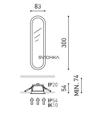 Светильник врезной Arkos Light Olympia A2570012W