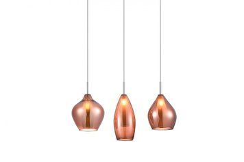 Підвісний світильник AZzardo Amber Milano 3 AZ3078 copper, Хром, Мідний, Напівпрозорий