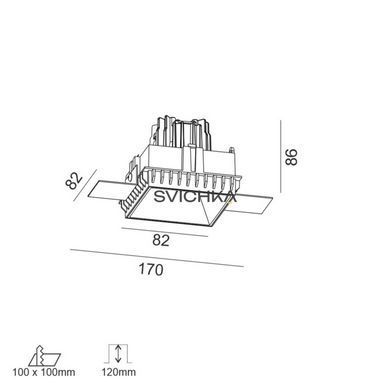 Врізний точковий світильник LTX INVISIBLE SQUARE, L82mm, W82mm, H86mm, 4000K,White