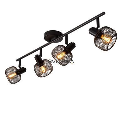 Стельовий точковий світильник Lucide MAREN 4xE14 Black, BLACK, Чорний, Чорний