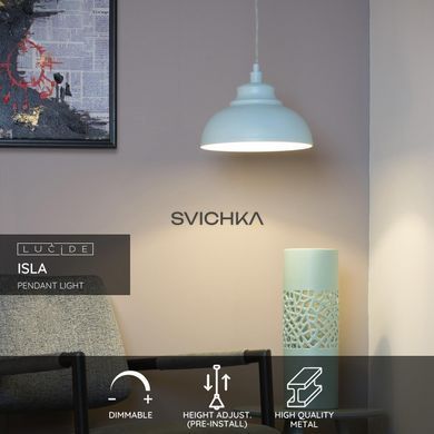 Підвісний світильник Lucide ISLA &Oslash; 29 cm 1xE14 Pastel Blue, Pastel Blue, Блакитний
