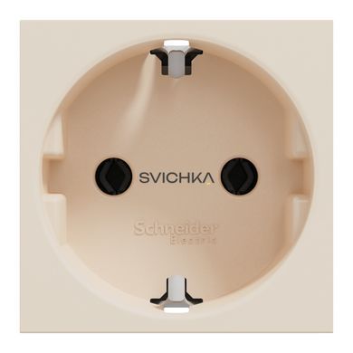 Розетка без заземлення зі шторками 16А гвинтовий затискач Schneider Electric Unica New, Бежевий, Бежевий