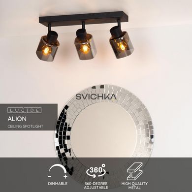 Потолочный точечный светильник Lucide ALION 3xE14 Black