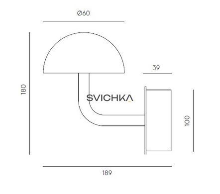 Настінний світильник Aromas Dussa, Black, Чорний, Чорний, Чорний