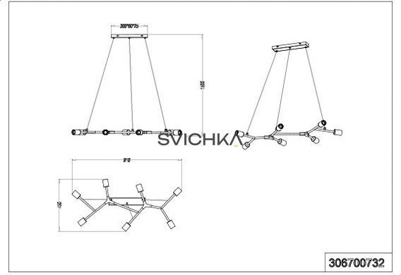 Люстра Trio 306700732 Cross