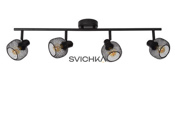 Стельовий точковий світильник Lucide MAREN 4xE14 Black, BLACK, Чорний, Чорний