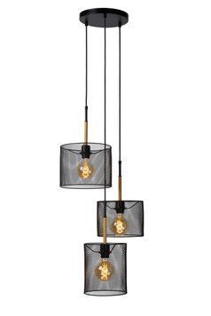 Підвісний світильник Lucide BASKETT 3xE27 Black, BLACK, Чорний, Чорний