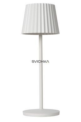 Акумуляторна настільна лампа для дому та вулиці Lucide JUSTINE Battery pack/batteries LED Dim. 1x2W 2700K IP54 With wireless charging pad White, WHITE