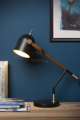 Настільна лампа Lucide WAYLON 1xE27 Black, BLACK, Чорний