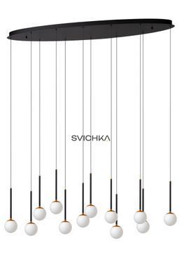 Підвісний світильник Lucide CALINA LED Dim. 12x7,7W 2700K Black, BLACK, Опал, Опал