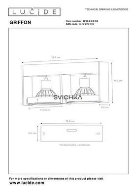 Потолочный точечный светильник Lucide GRIFFON LED Dim to warm GU10 (ES111) 2x12W 2200K/3000K Black