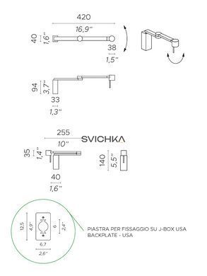 Настінне бра Contardi Manhattan AP ACAM.001385, Бронзовий, Бронзовий