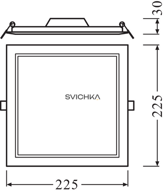 Врезной светильник Ledvance DL SLIM SQ 210 18 W 4000 K WT
