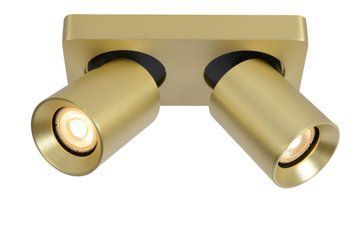 Потолочный точечный светильник Lucide NIGEL LED Dim to warm GU10 2x5W 2200K/3000K Matt Gold / Brass