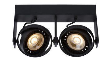 Потолочный точечный светильник Lucide GRIFFON LED Dim to warm GU10 (ES111) 2x12W 2200K/3000K Black