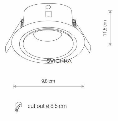 8373 Світильник вбудований Nowodvorski FOXTROT WHITE CN, Білий