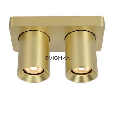 Стельовий точковий світильник Lucide NIGEL LED Dim to warm GU10 2x5W 2200K/3000K Matt Gold / Brass, Matt Gold / Brass